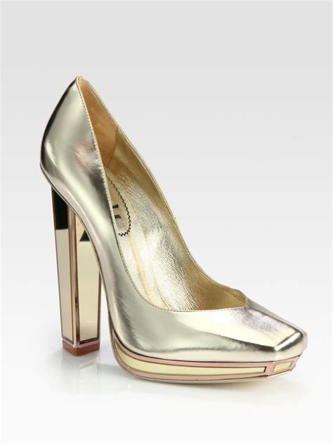 gold ysl heel|YSL heels platform.